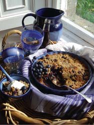 Blueberry Crisp Rice Cobbler